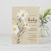 Baby shower White Daisies Invitation (Debout devant)