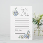 Baby shower wil Dusty Blue Flower Greenery (Staand voorkant)