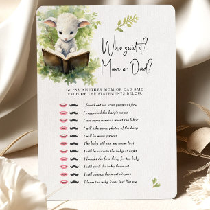 Baby shower wild lam wie zei het? Mam of pap? Kaart