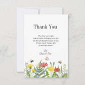 Baby shower wilde bloem bedankkaart (Voorkant)