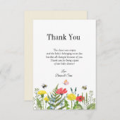 Baby shower wilde bloem bedankkaart (Voorkant / Achterkant)