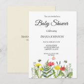 Baby shower wilde bloem kaart (Voorkant / Achterkant)