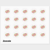 Baby shower wilde bloemen ronde sticker (Vel)