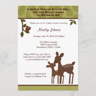 Baby shower Willow Deer Invitation forêt boisée
