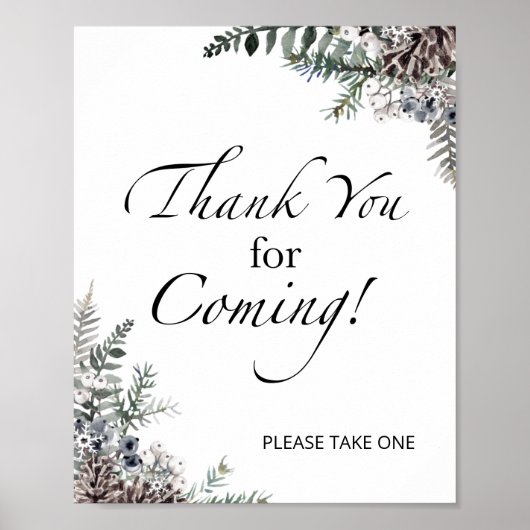 Baby shower winter - Hartelijk dank voor het komen Poster (Voorkant)