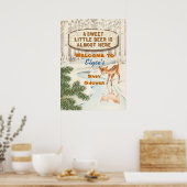  Baby shower Winterbos Deer Poster (Keuken)