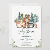 Baby shower winterbos kaart (Voorkant)