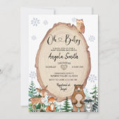 Baby shower Winterbos Rustic Woodland Kaart (Voorkant)