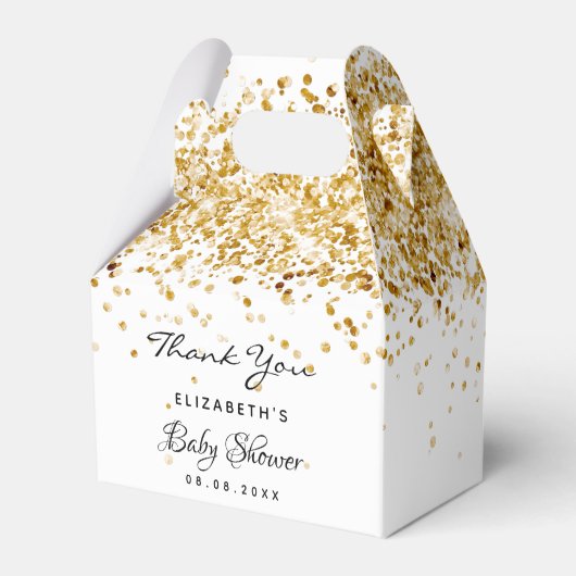 baby shower wit goud glitter stof bedankt bedankdoosjes (Achterkant)