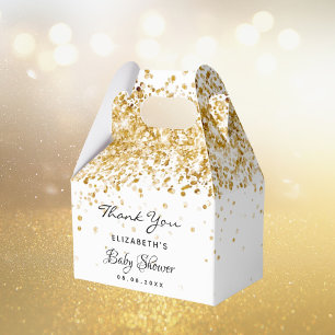 baby shower wit goud glitter stof bedankt bedankdoosjes