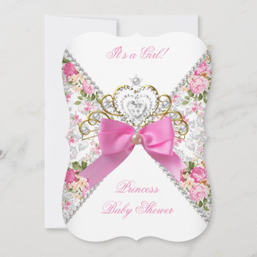  Baby shower Witte roze rozen Kaart (Voorkant)