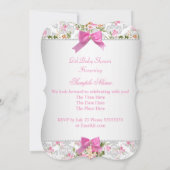  Baby shower Witte roze rozen Kaart (Achterkant)