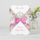  Baby shower Witte roze rozen Kaart (Staand voorkant)