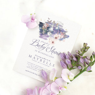 Baby shower Wonderland Magical Alice in Wonderland Kaart