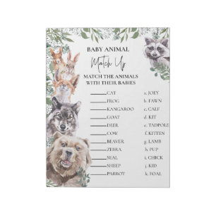 Baby shower Woodland Animals passen aan de game aa Notitieblok