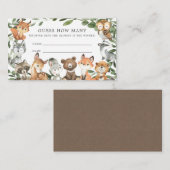 Baby shower Woodland Devine Combien de cartes (Devant / Derrière)