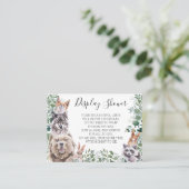 Baby shower Woodland Dieren Forest Visitekaartje (Staand voorkant)