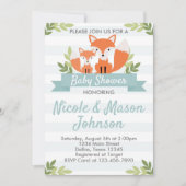 Baby shower Woodland Fox Invitation Invitation (Devant)