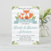 Baby shower Woodland Fox Invitation Invitation (Debout devant)