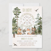 Baby shower Woodland Invitation Camping Invitation (Devant)