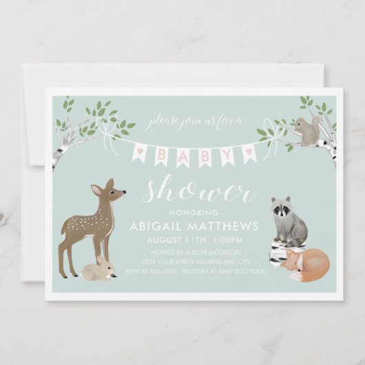 Baby shower Woodland Kaart (Voorkant)