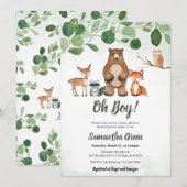 Baby shower Woodland Kaart (Voorkant / Achterkant)