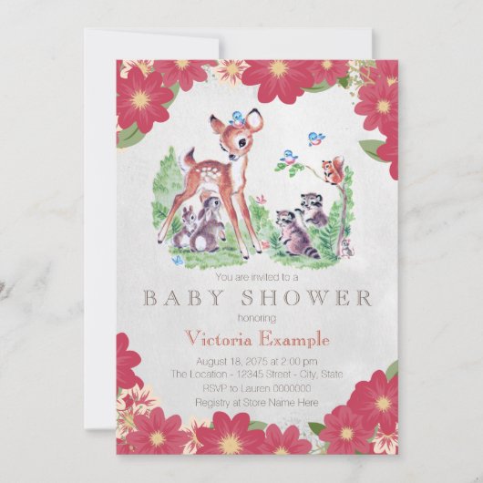  Baby shower Woodland Kaart (Voorkant)