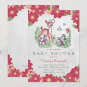  Baby shower Woodland Kaart (Voorkant / Achterkant)