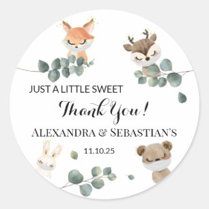 Baby shower Woodland Ronde Sticker