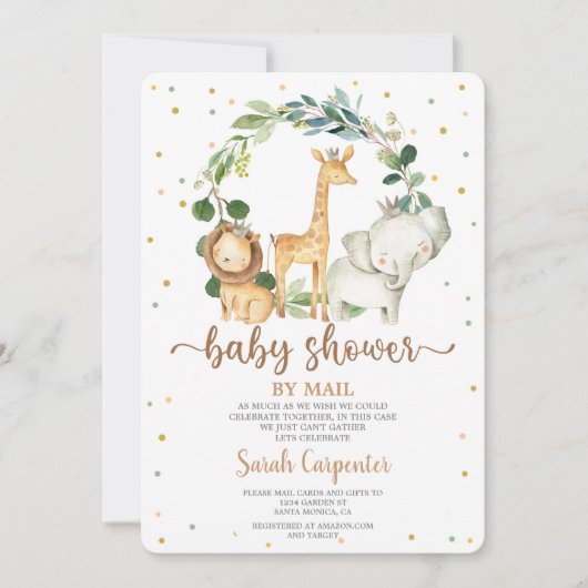 Baby shower Woodland safari per post Kaart (Voorkant)