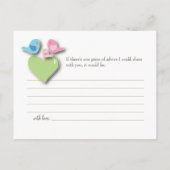 Baby shower Woorden van Advice Kaart Baby Bird (Achterkant)