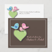 Baby shower Woorden van Advice Kaart Baby Bird (Voorkant / Achterkant)