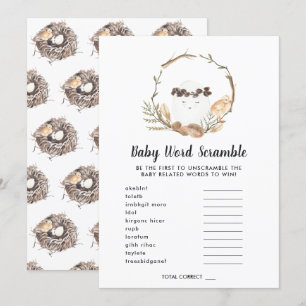 Baby Shower Woordzoekspel Kaart