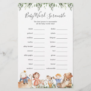 Baby shower Word Scramble Game