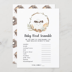 baby shower Word Scramble Game Card Kaart