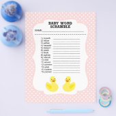 Baby shower Word Scramble Game Flyer (Enkel)