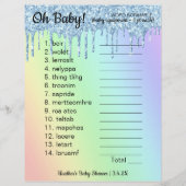 Baby shower Word Scramble Game Ombre (Voorkant)