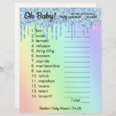 Baby shower Word Scramble Game Ombre (Voorkant / Achterkant)