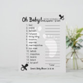 Baby shower Word Scramble Grey (Staand voorkant)