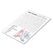 Baby shower Word-zoekprogramma's Notitieblok (Schuin)