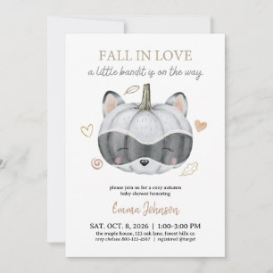 Baby Shower Wordt Verliefd in de Herfst Wasbeer Kaart