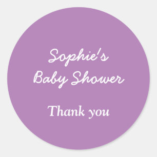Baby shower zacht Paarse dank u Sticker