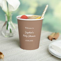 Baby shower zachte bruine minimalistische papieren