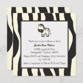 Baby shower Zebra Print Kaart (Voorkant / Achterkant)