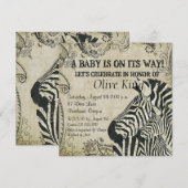  Baby shower Zebras Kaart (Voorkant / Achterkant)