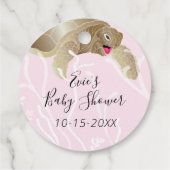 Baby shower Zee Turtle Pink Bedankjes Labels (Achterkant)