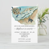 Baby shower Zee Waterverf Kaart (Staand voorkant)