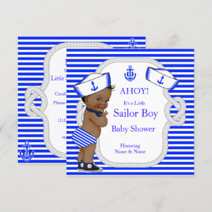 Baby Shower Zeeman Jongen Koninklijk Blauwe Streep Kaart
