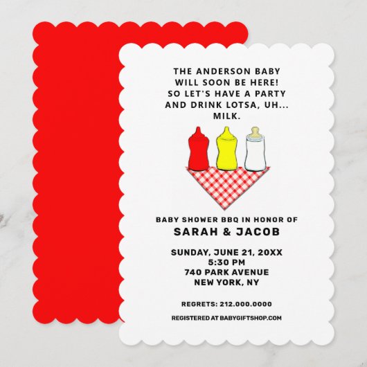 Baby shower zomer kaart (Voorkant / Achterkant)