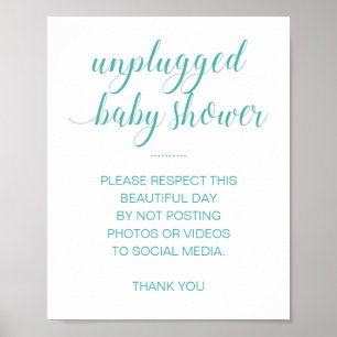 Baby shower zonder stopcontact Geen sociale media Poster